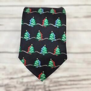 Holidays Christmas Tree Handmade Tie Office Party Silk Christmas